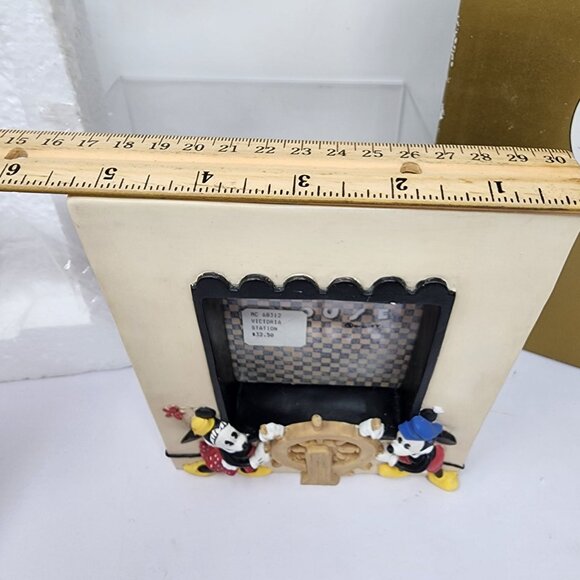 Vintage Disney Mickey Minnie Steamboat Resin Photo Frame Charpente 6.5x5.25in - Picture 7 of 8